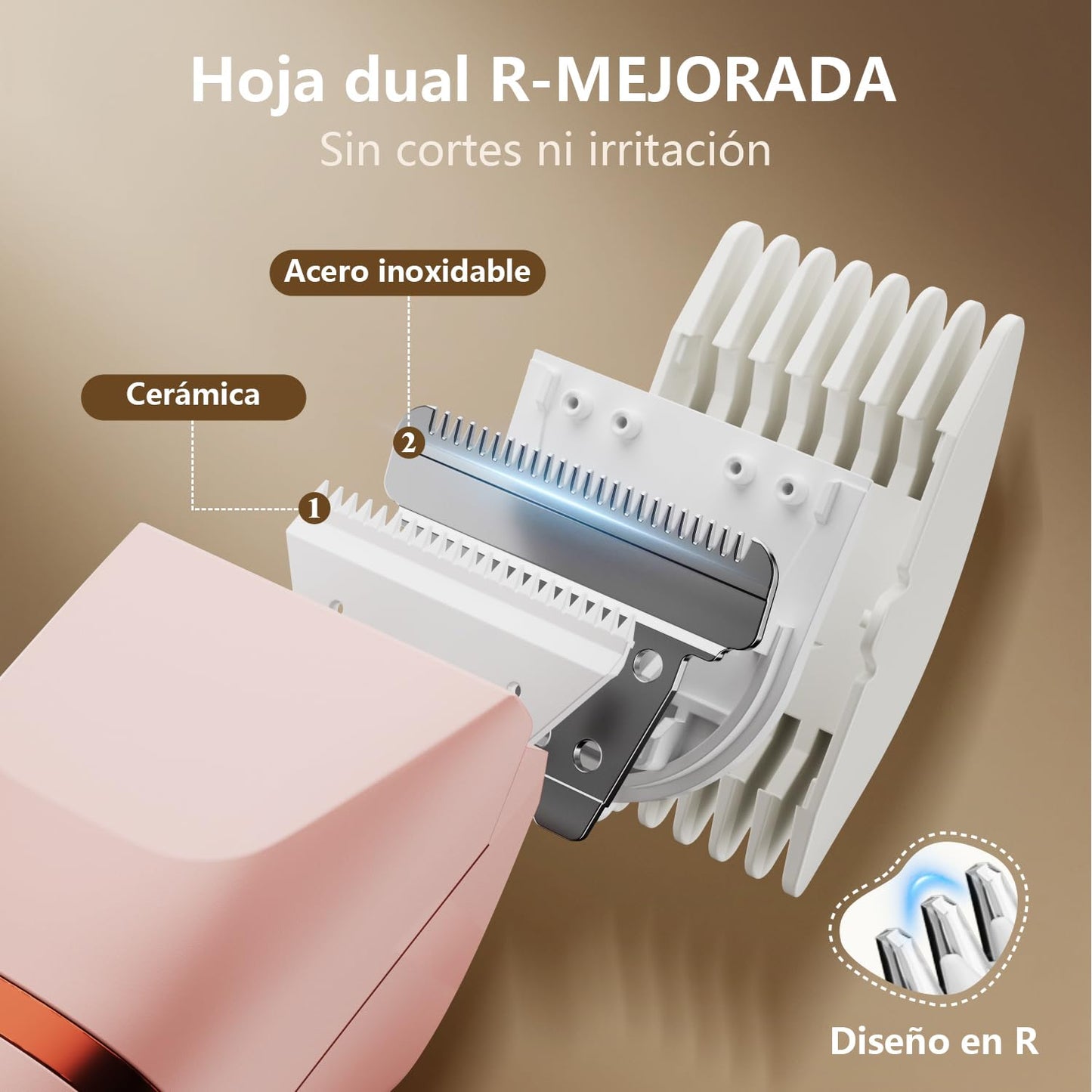 Afeitadora Electrica Mujer IPX7 Impermeable - Rasuradora Mujer Zona Intima (Cara, Braces y Cuerpo), Maquinilla Afeitar con 4 Peines de Precisión, Pantalla LED, Recarga USB, Regalos Aniversario