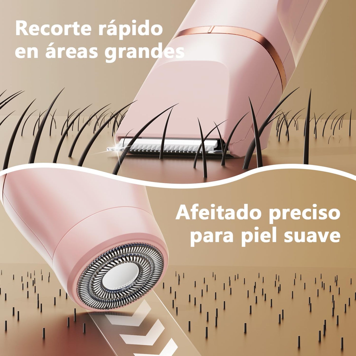 Afeitadora Electrica Mujer IPX7 Impermeable - Rasuradora Mujer Zona Intima (Cara, Braces y Cuerpo), Maquinilla Afeitar con 4 Peines de Precisión, Pantalla LED, Recarga USB, Regalos Aniversario