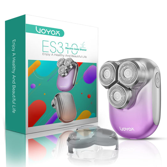 VOYOR Afeitadora Mujer Rasuradora Mujer Zona Intima Depiladora Facial Mujer Afeitadora Electrica Para Corporal Piernas Y Axilas, Portátil Y Recargable Rasuradora ES310 (Púrpura)
